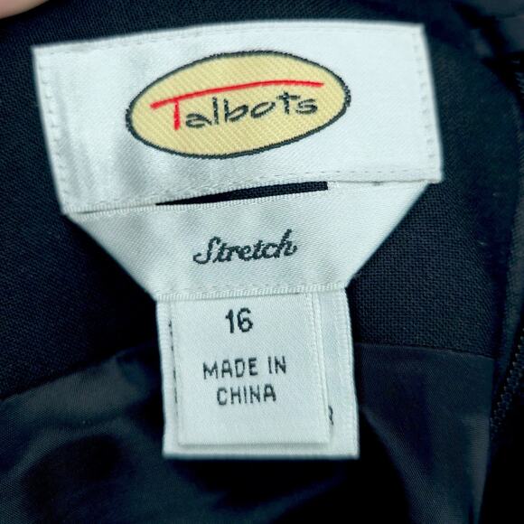 Talbots Skirt Women 16 Black Wool Blend Lined Classic Knee Length A-Line Work - Picture 3 of 3